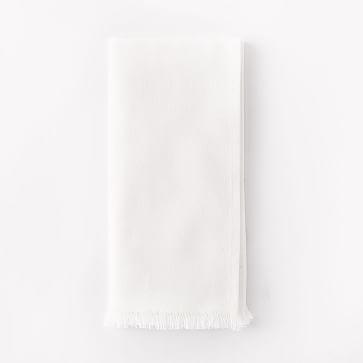 Frayed Edged Napkins (Set of 4) - Belgian Flax & Stone White