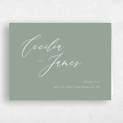 Sage, Green Wedding Thank You - Seville Landscape