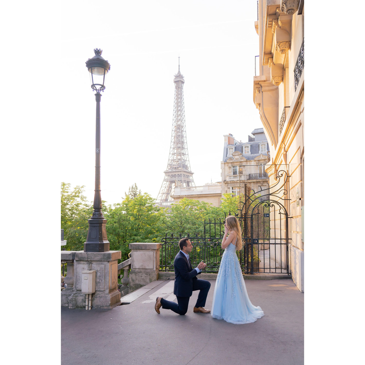 The moment Ian proposed! Jess decided that she wanted to do a formal photo shoot while we were in Paris. She had a hope she was getting engaged, but Ian had some tricks up his sleeve to confuse her!