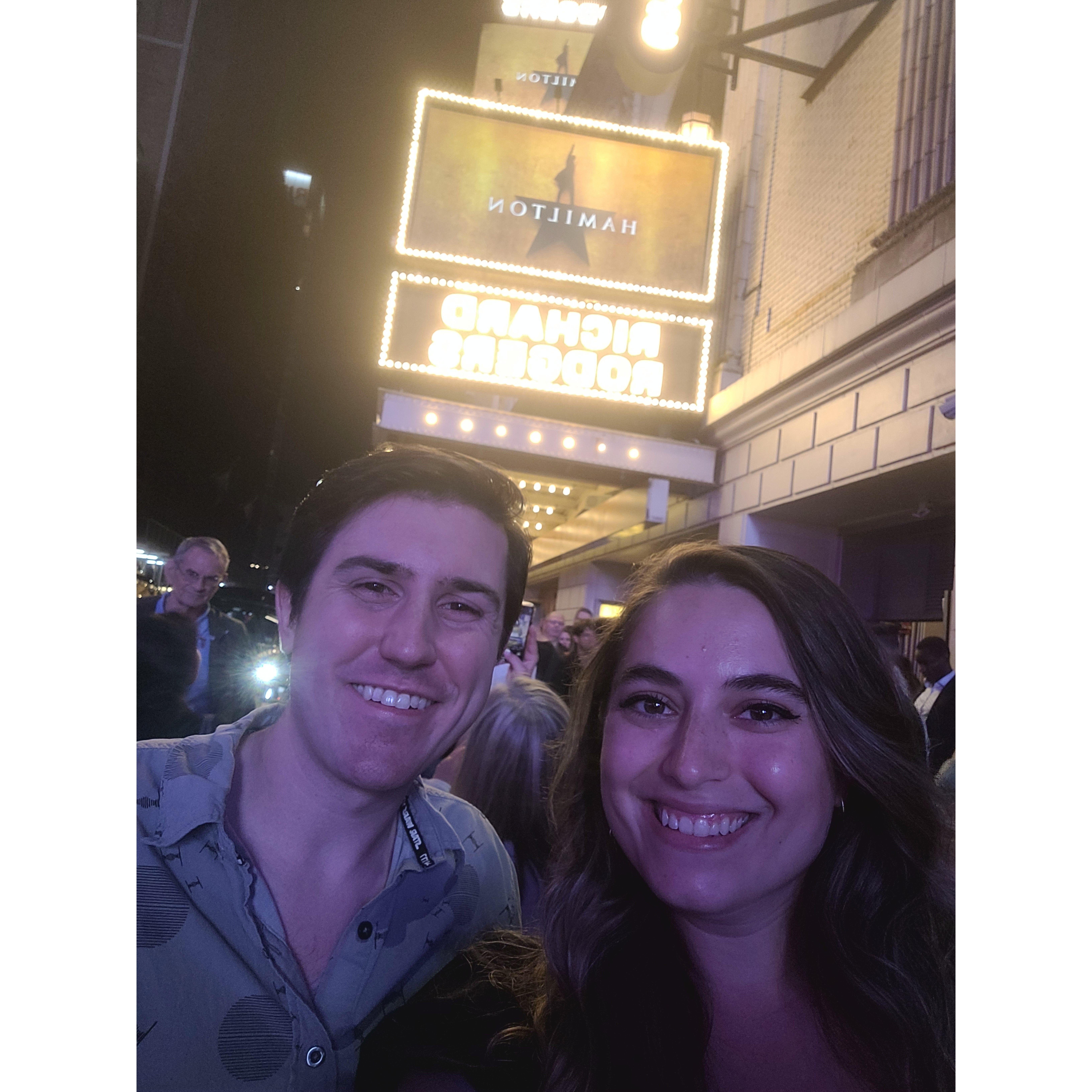Seeing Hamilton on Broadway for Julie's birthday