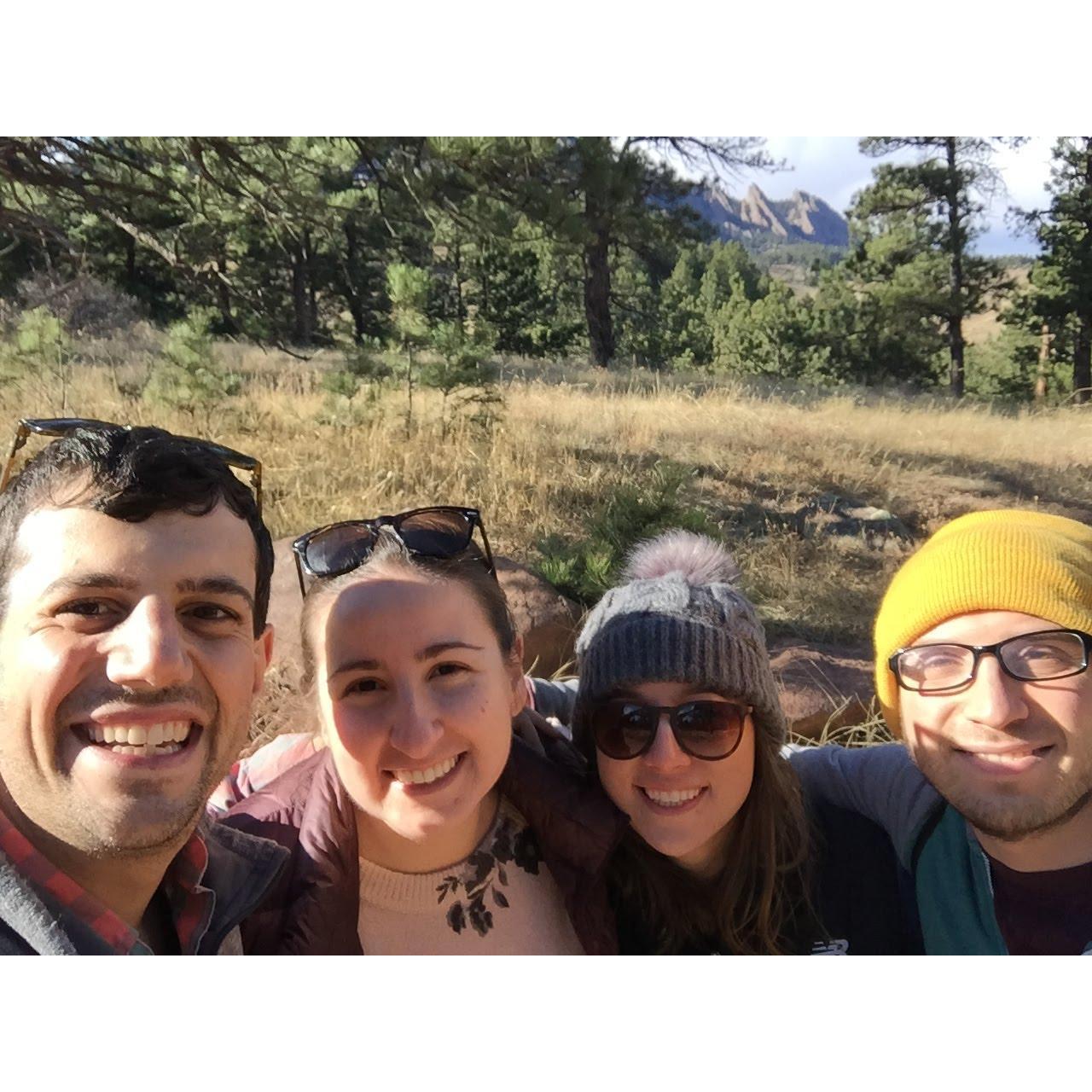 Hiking on Shanahan Ridge, the trail where Gabe proposed