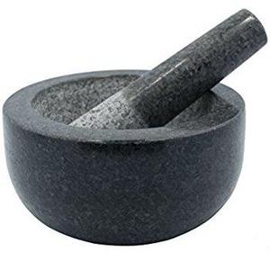 ChefSofi Mortar and Pestle Set - Unpolished Heavy Granite for Enhanced Performance and Organic Appearance - INCLUDED: Anti-Scratch Protector + Italian Recipes EBook - 6 Inch, 2 Cup-Capacity
