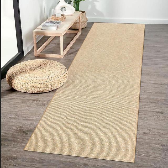 KOZYFLY Washable Runner Rug 2x8 ft Hallway Runner Kitchen Runner Rugs with Rubber Backing Bobo Entryway Runner Indoor, Carpet Runners for Hall Entrance Bedroom, Peach Beige/White