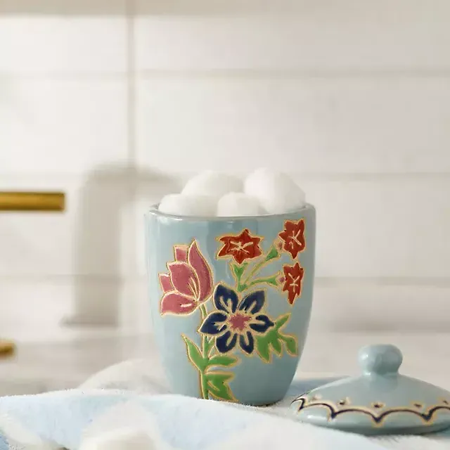 Hand-Painted Ceramic Canister