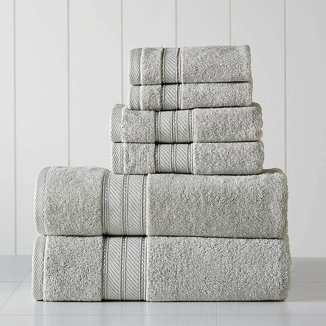 Amrapur Overseas 6-Piece SpunLoft Towel Set, 27 in x 54 in, Grey