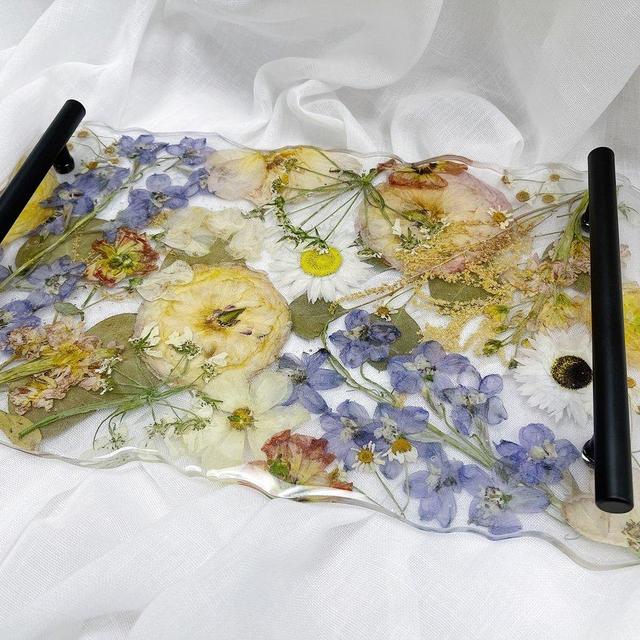 Custom Wedding Pressed Floral Tray