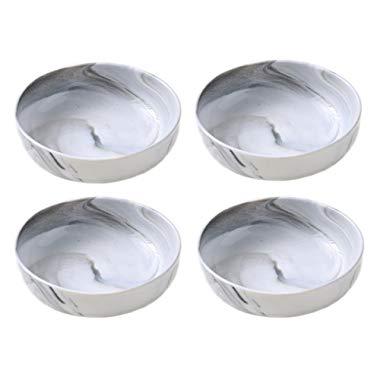 4pcs Marble Ceramic Sauce Dish /Seasoning Dish/Sushi Soy Dipping Bowl/Appetizer Plates/Dessert Plate/Snacks Dish/Serving Dish for Kitchen Home Restaurant