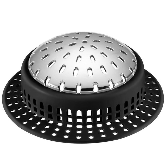 Aluvor Drain Hair Catcher, Upgraded Drain Catcher with Silicone Designed for Regular Drains, Catch Hair Easily Without Slowing Drainage, Prevent Clogging Plug Hole Hair Catcher (Large)