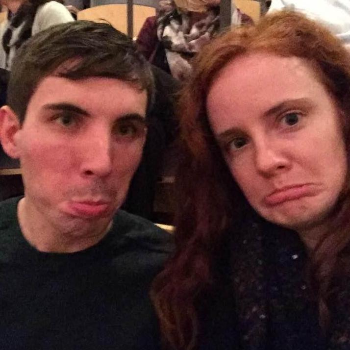 Tired of smiling. Overture Center, Madison WI (January 2017)