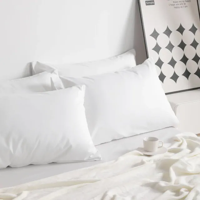 2 Pack King Cotton Pillowcases, Breathable and Soft Bed Pillow Cases with Envelope Closure, 20x36 Inches, White - NTBAY
