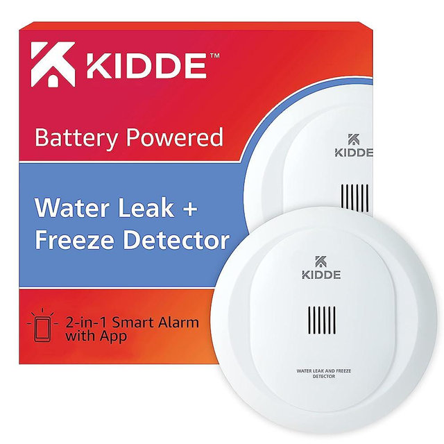 Kidde WiFi Water Leak Detector & Freeze Alarm, Alexa Device, Smart Leak Detector for Homes with App Alerts