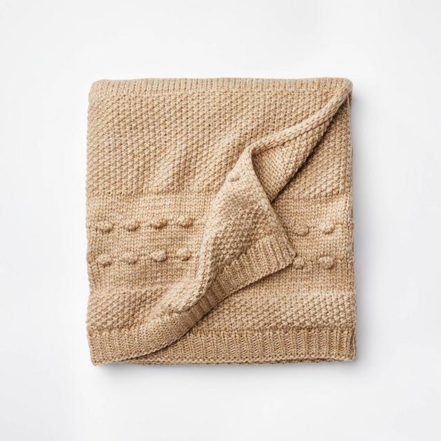 Bobble Striped Knit Throw Blanket Neutral - Threshold™ designed with Studio McGee