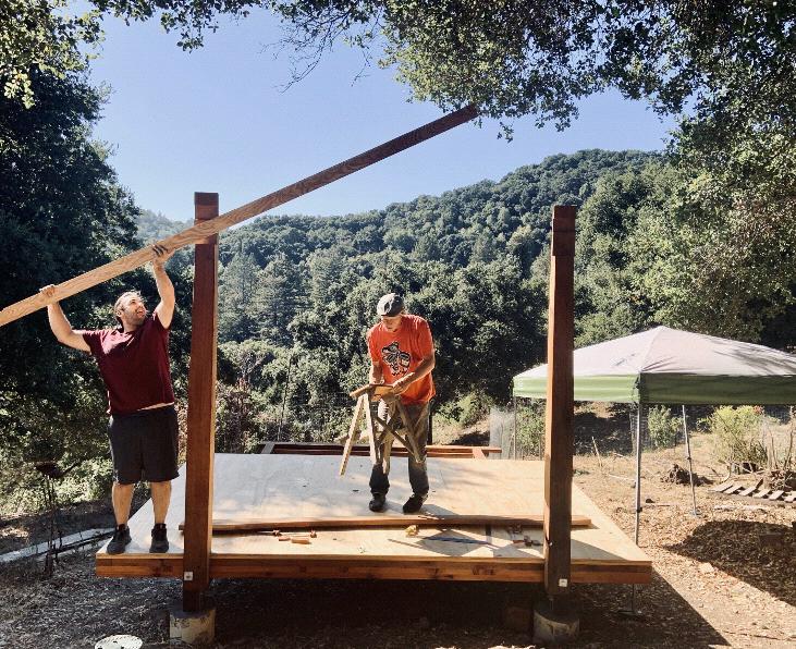 Dom and Tom (Lindsay’s Dad) building the shed