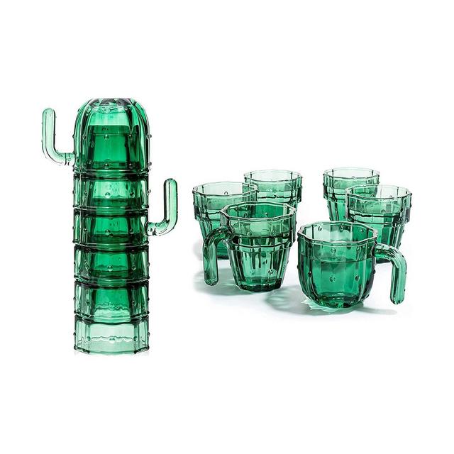 The Wine Savant Cactus Stackable Glasses, Set of 6