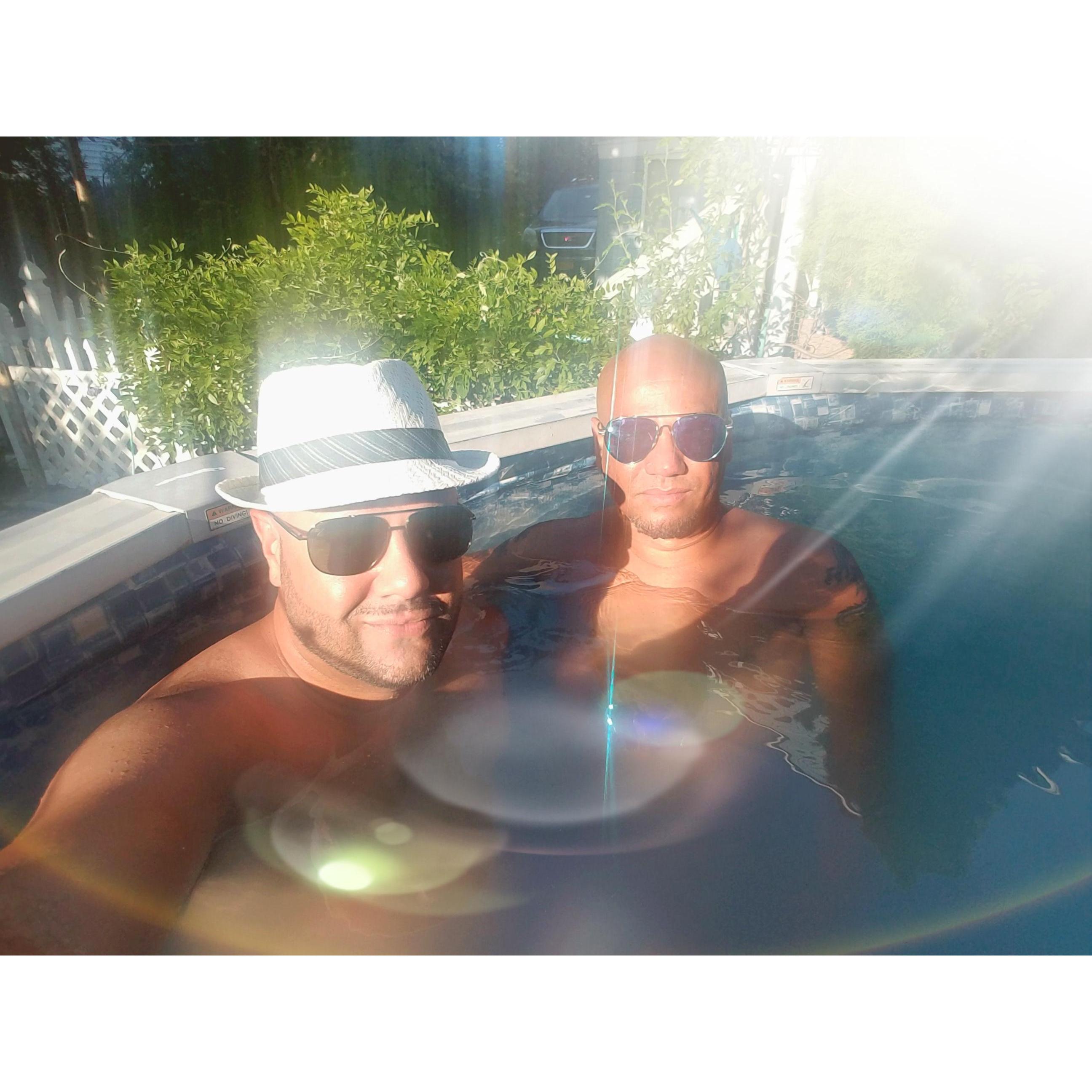 Cooling off on a hot summer evening...