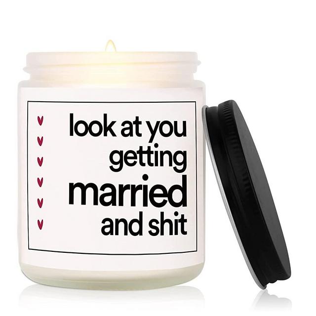 BaubleDazz Funny Wedding Gifts, Bachelorette Gifts for Bride, Bridal Shower Gift for Bride-Lavender Scented Candle- Bride to Be Gifts for Her, Wedding Gifts for Bride, 7oz, Soy Wax