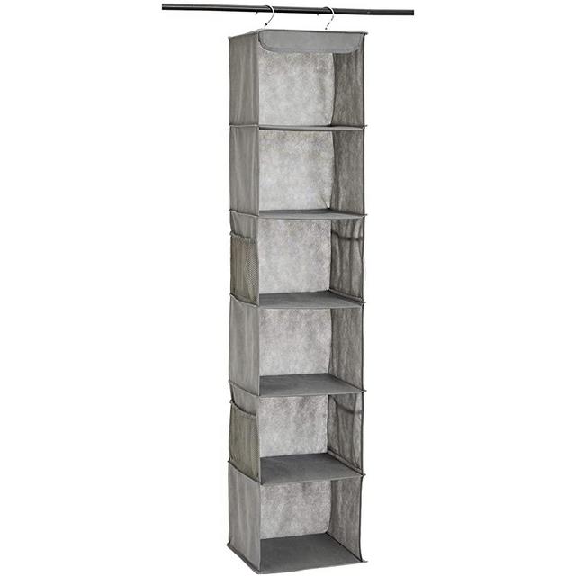 Amazon Basics 6-Tier Hanging Closet Shelf Organizer With Pockets