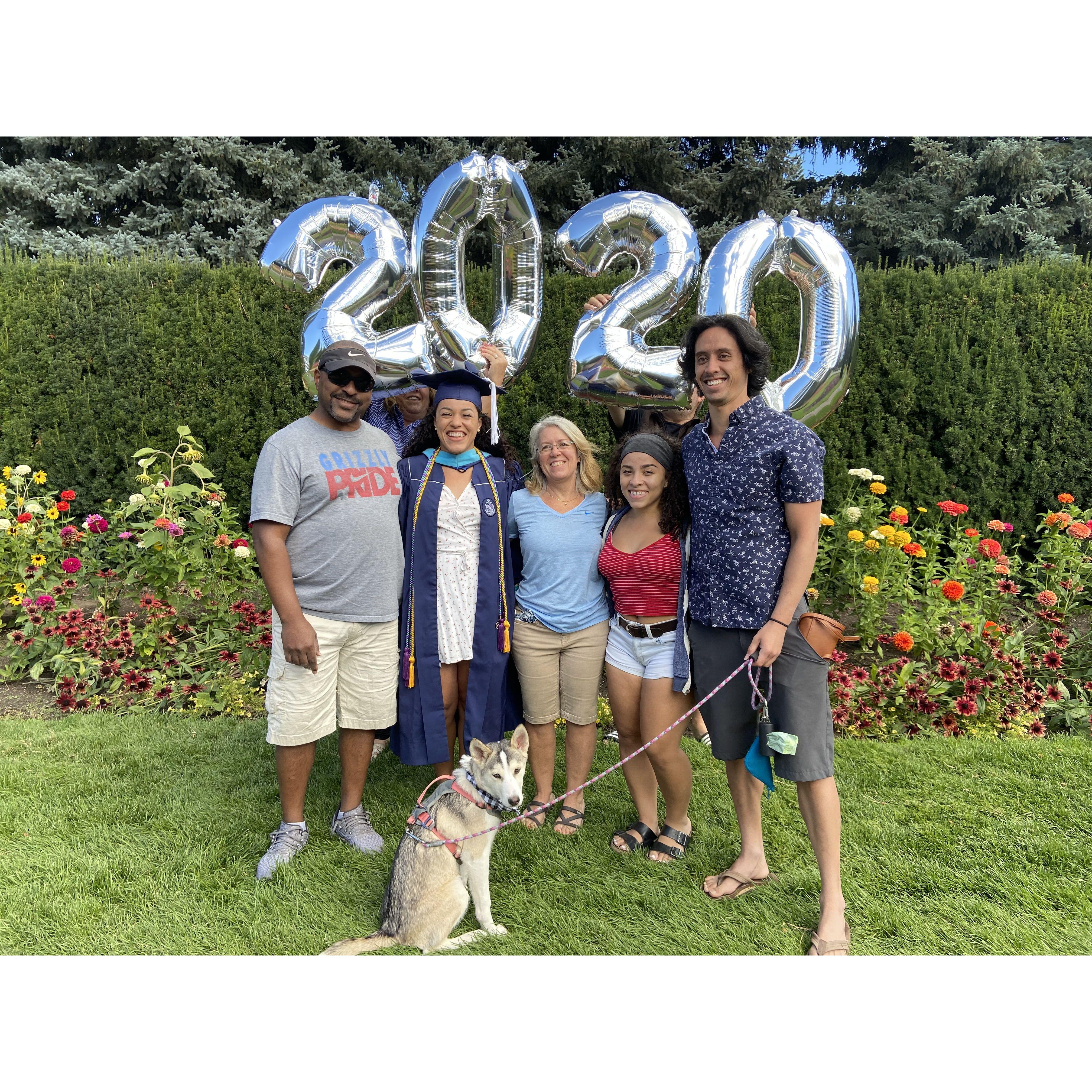 COVID times also included many graduations, virtually, in person, and with just family in the park! September 2020