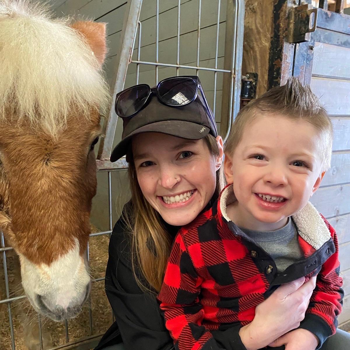Jen was able to teach Luke his first horseback riding lesson with special help from Keely and Pumpkin! Jen had started a new job as an Administrative Assistant, and it felt good to teach again!