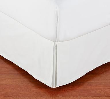 PB Basic Pleated Bed Skirt, 14" Drop, King, Organic Cotton Twill White