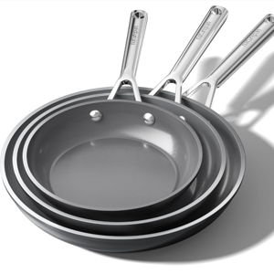 Ceramic NonStick Frying Pan, 8 & 9.5 & 11 Inch Diamond-Titan Skillet