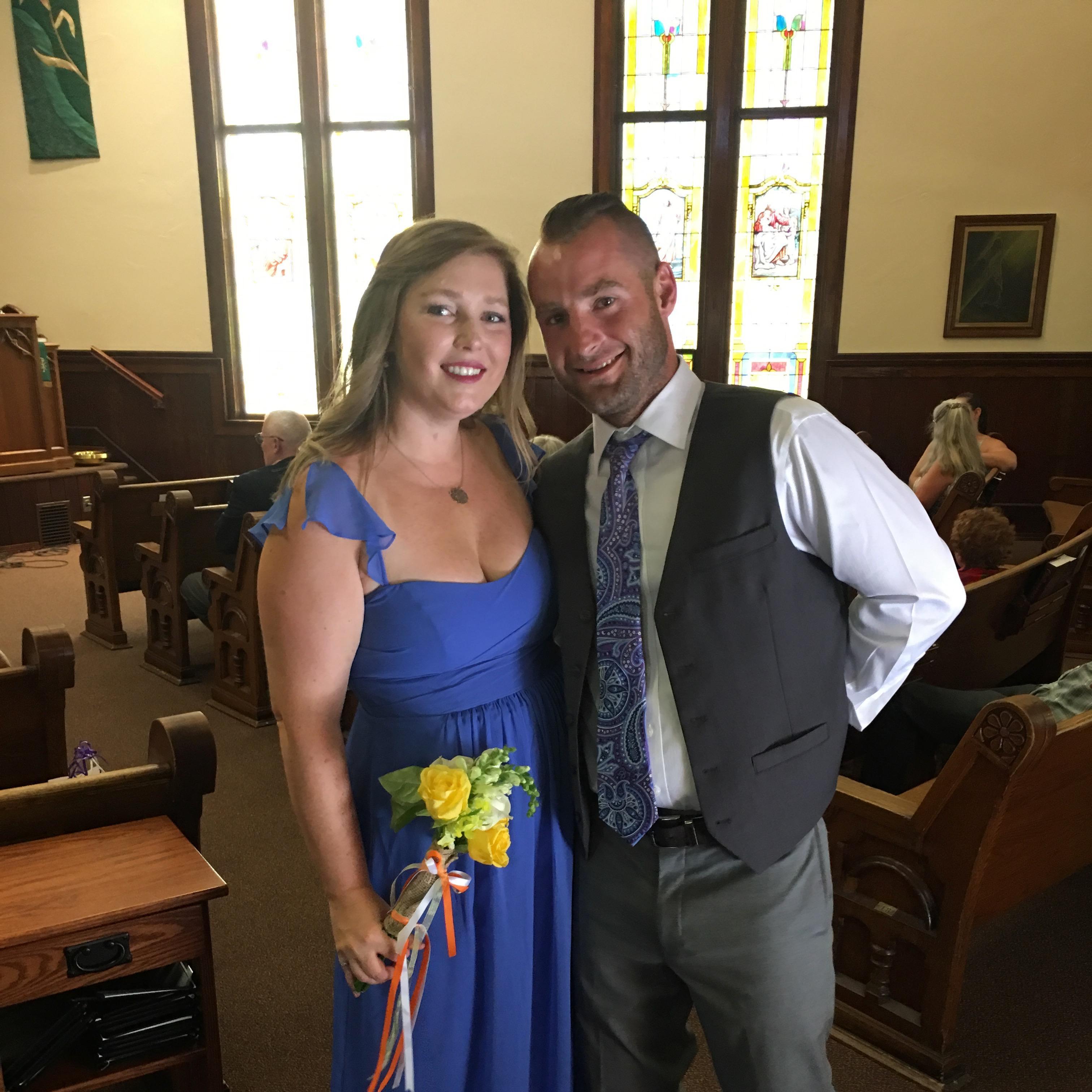 Cece & Joey at Cece's dad's wedding, Summer 2017