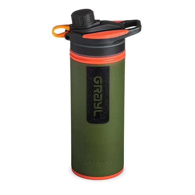 GRAYL GeoPress 24 oz Water Purifier Bottle - Filter for Hiking, Camping, Survival, Travel (Oasis Green)