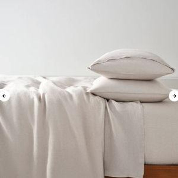 Washed European Linen Duvet Set | Color: Oat Chambray