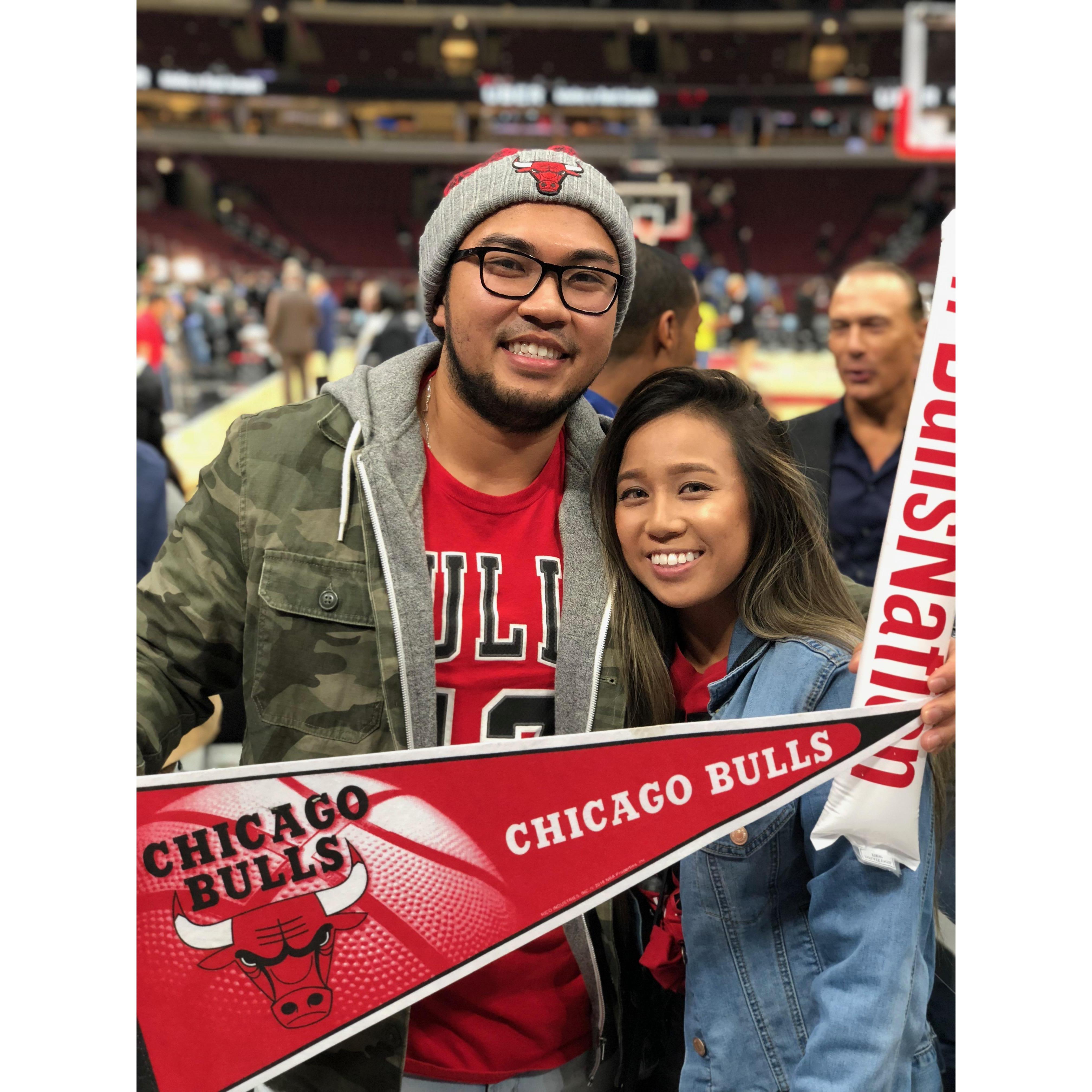 Our first Bulls game at the United Center.