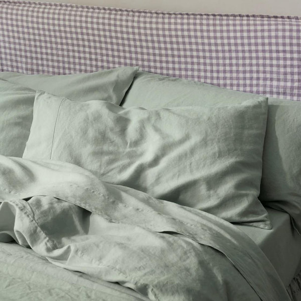 Sage Green 100% Linen Pillowcases (Pair)