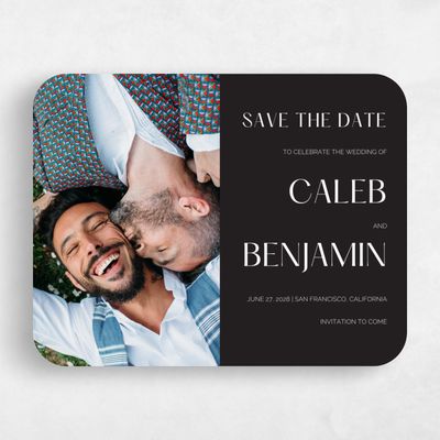 Black Rounded Wedding Save the Date - Goodwin Photo