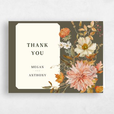 Dark Khaki, Green Wedding Thank You - Lysete Landscape