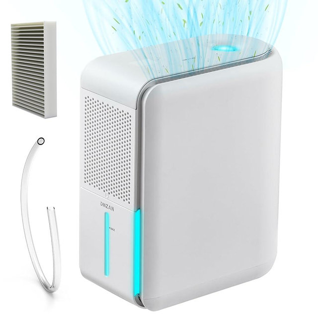 DINZAN 3 In 1 Humidifier Dehumidifier Combo With Air Filtration, Humidifiers Dehumidifier For Home Bedroom With Drain Hose Humidity and Temperature Display,5 Modes,7 Color LED Lights,Timer Set