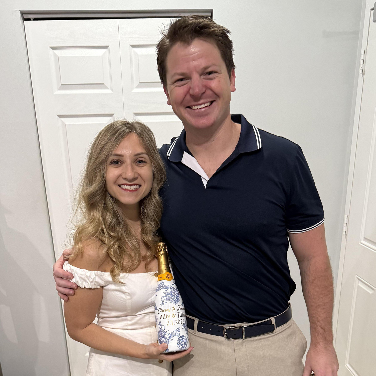 Our friends made us this beautiful champagne bottle!