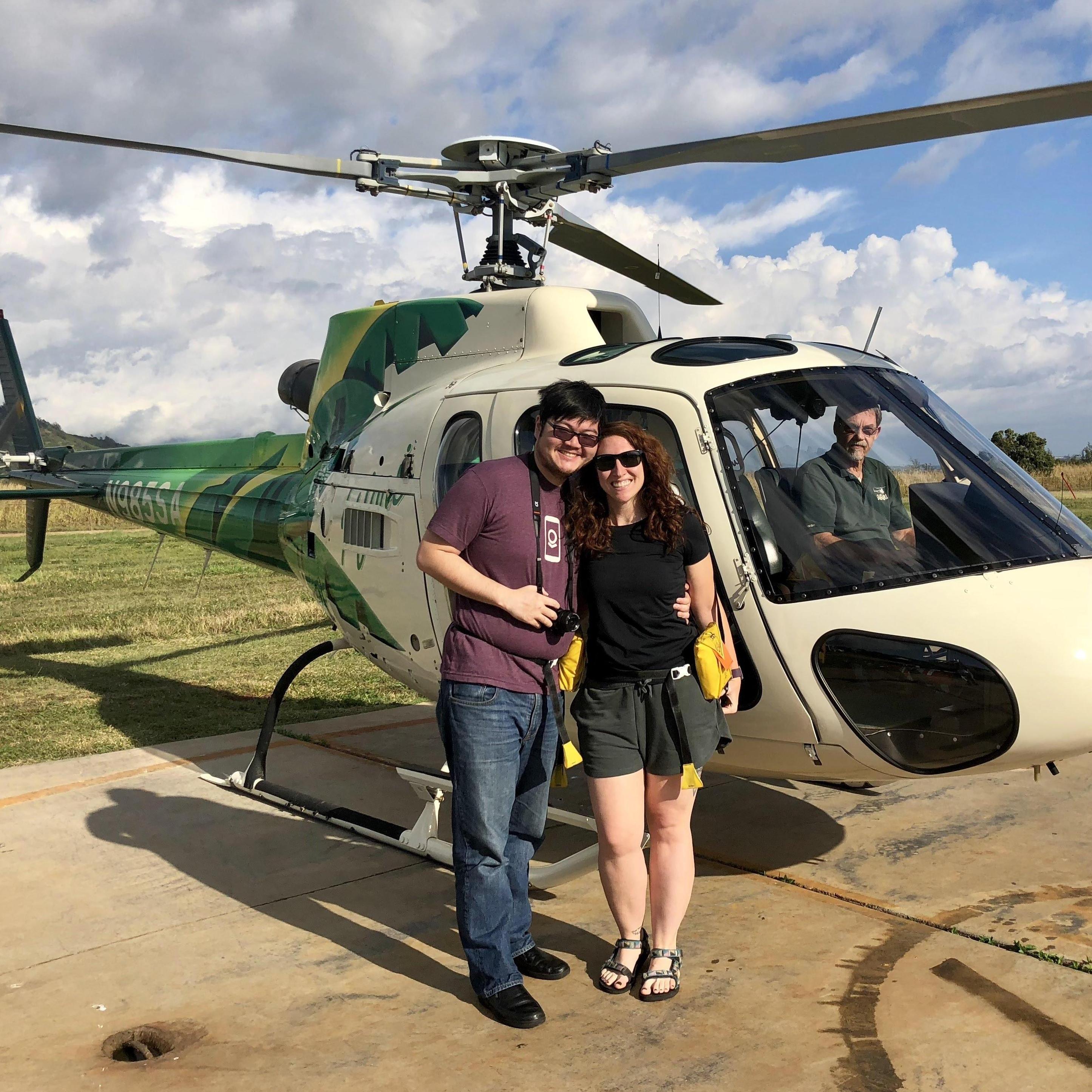 that's right, we rode a helicopter