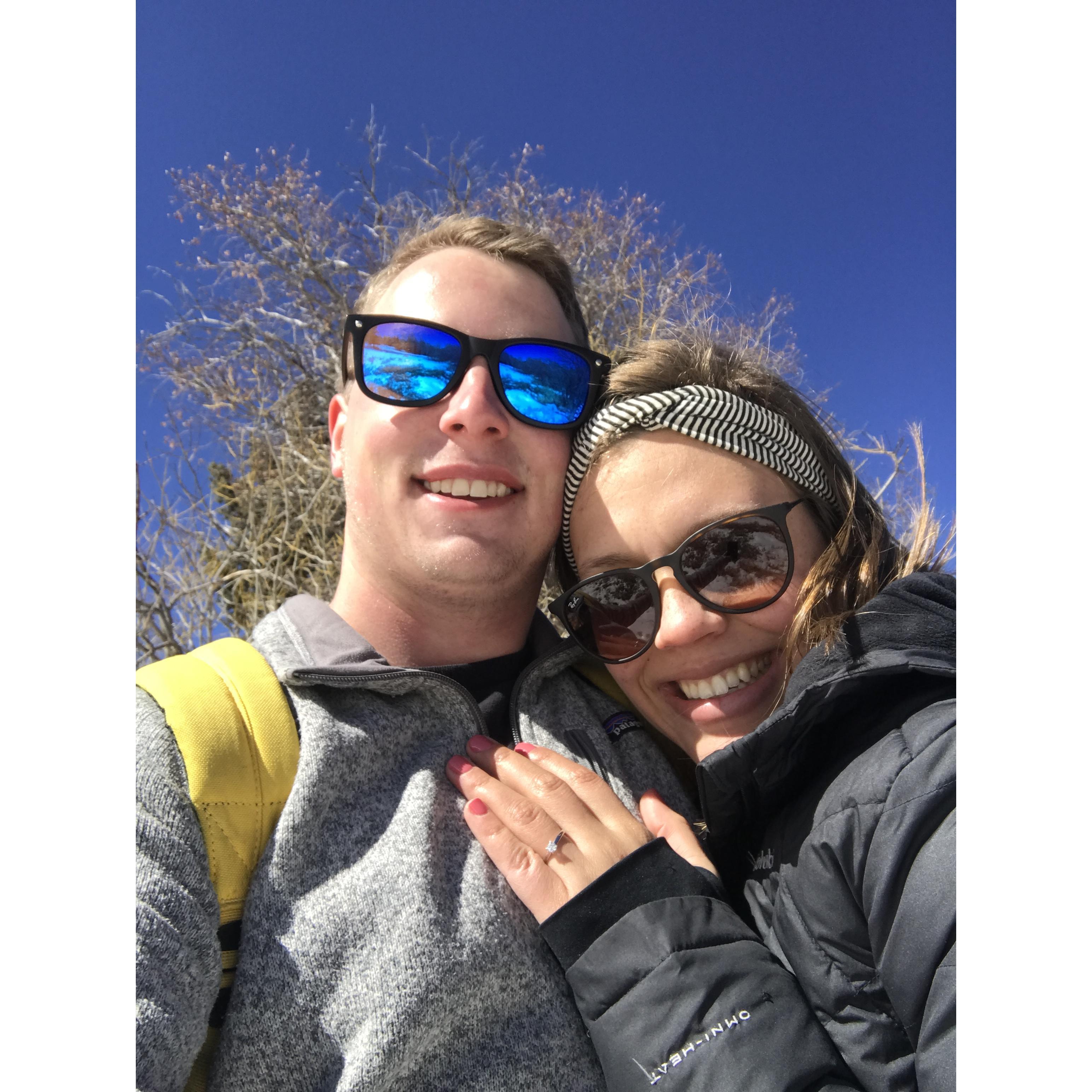 Casey asked Whitney to get married at the top of a hike on March 9, 2019!