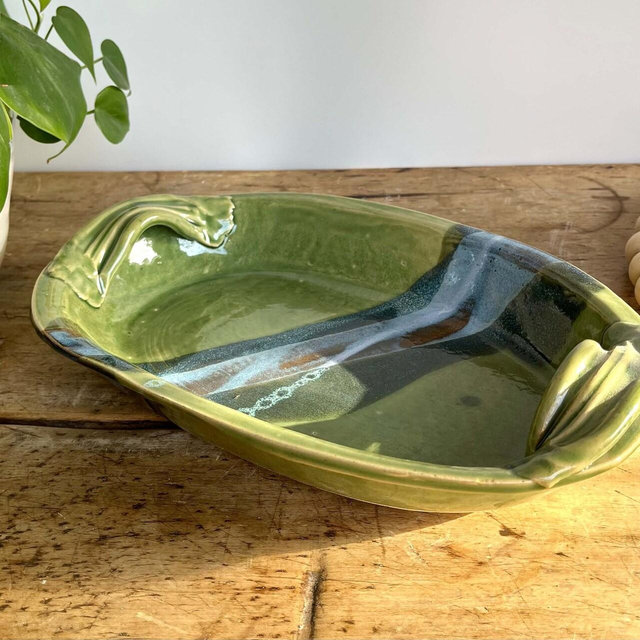 Party Platter Green Tray Serving Bowl Green Pottery Entryway Catchall Entryway Decor Platter Gamenight Platter Handmade Ceramic Hostess Gift