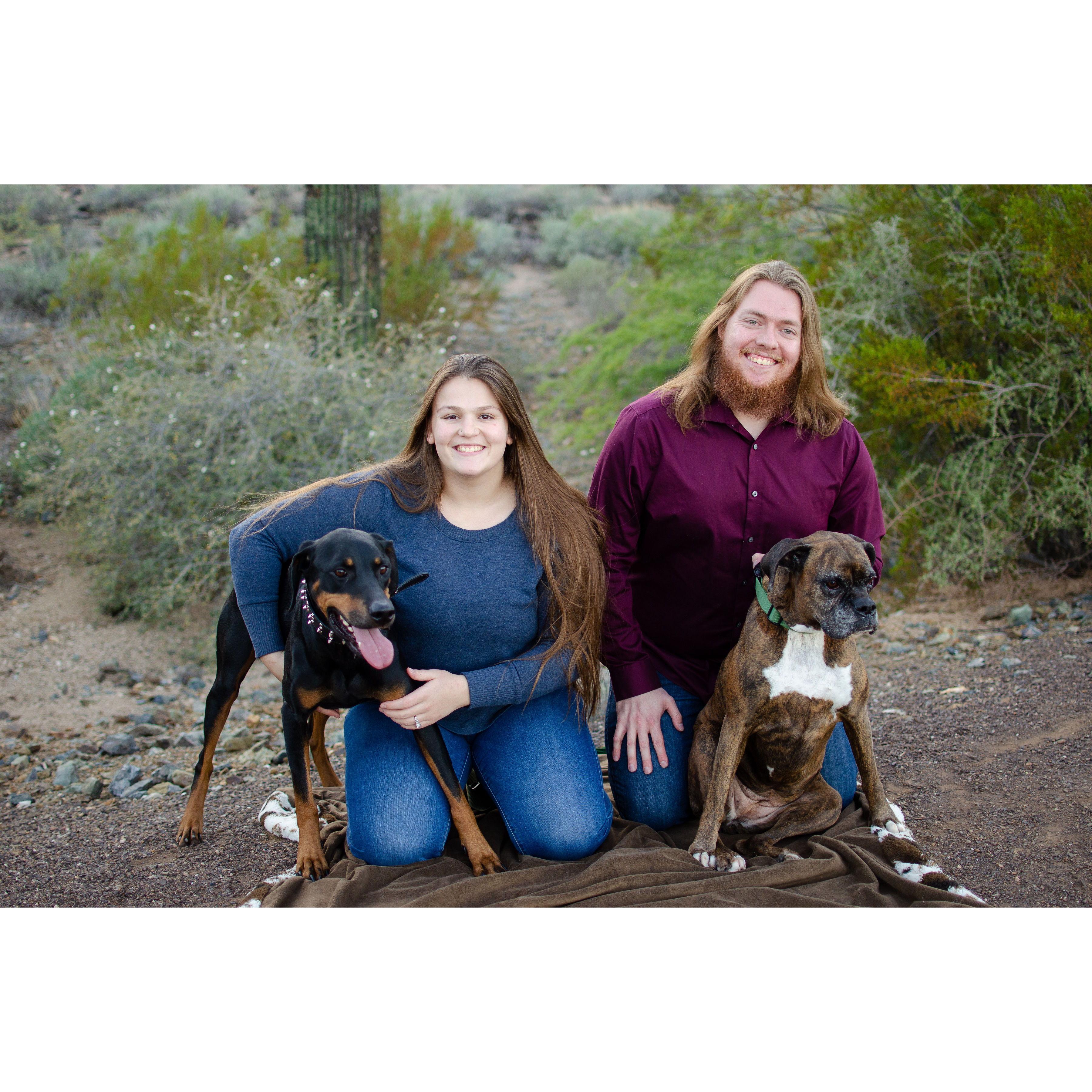 Us trying to take family photos with our dogs.