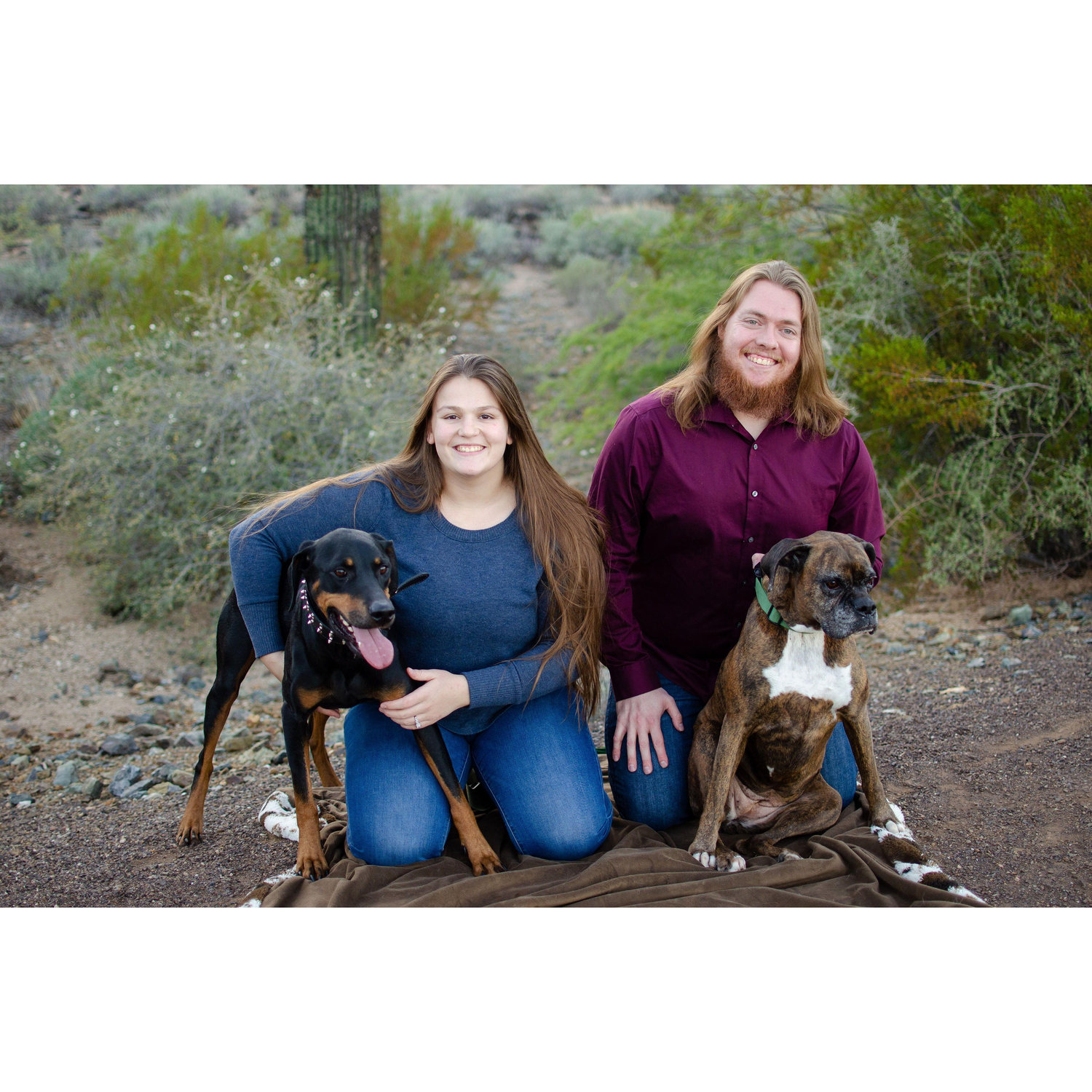 Us trying to take family photos with our dogs.