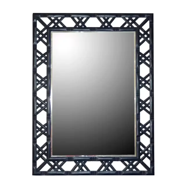 W Home™ Bamboo Look 30-Inch x 40-Inch Rectangular Wall Mirror in Glossy Navy