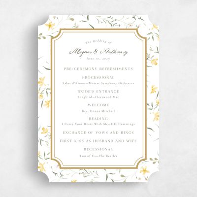 White Ticket Wedding Program - Vasara
