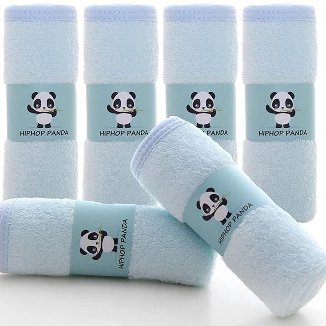 Baby Washcloths- Hypoallergenic 2 Layer Ultra Soft Absorbent Towel - Newborn Bath Face Towel - Natural Reusable Baby Wipes for Delicate Skin - Baby Registry as Shower (Blue, 6 Pack)