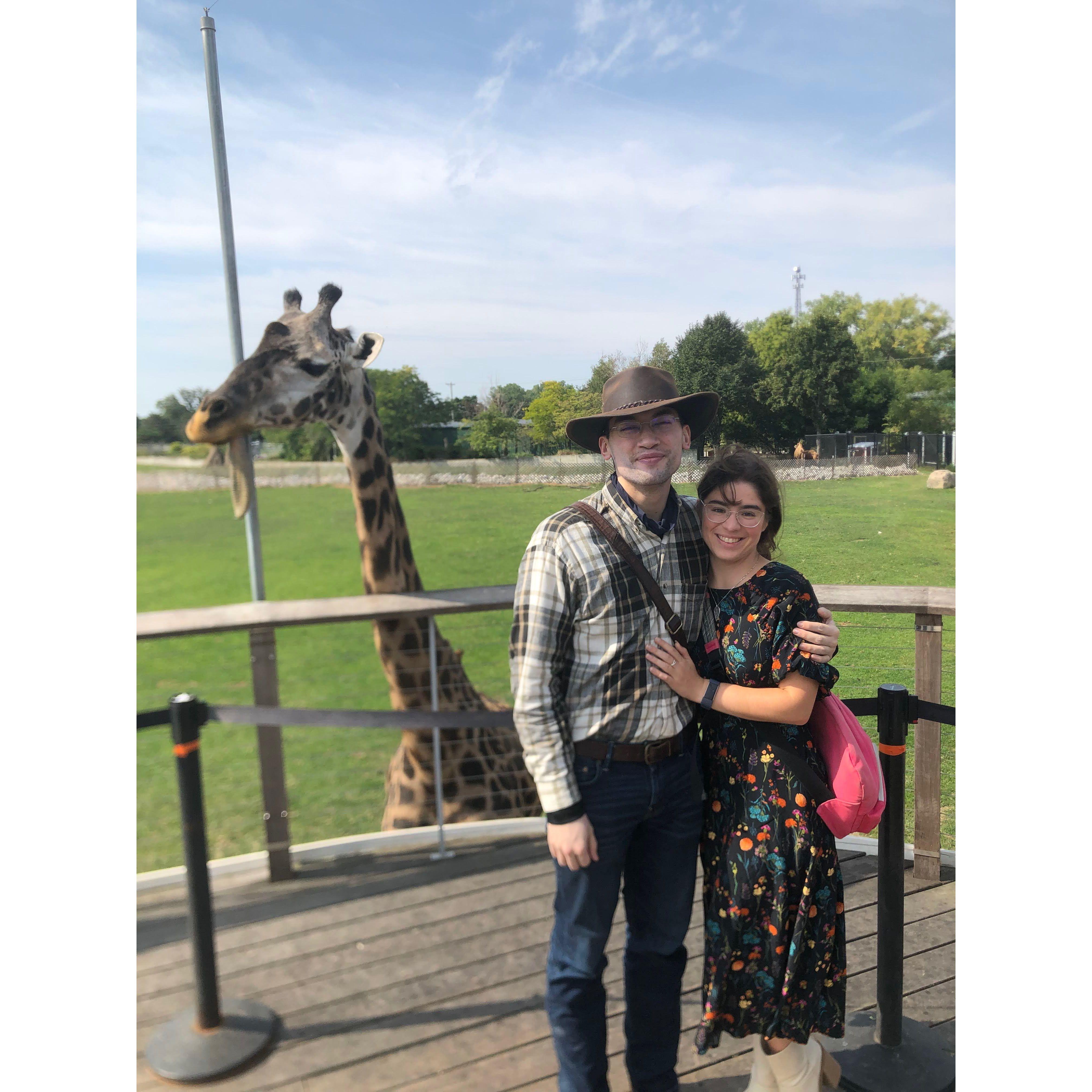 Kyle had a photo of Elizabeth feeding this giraffe as his lockscreen for almost a year