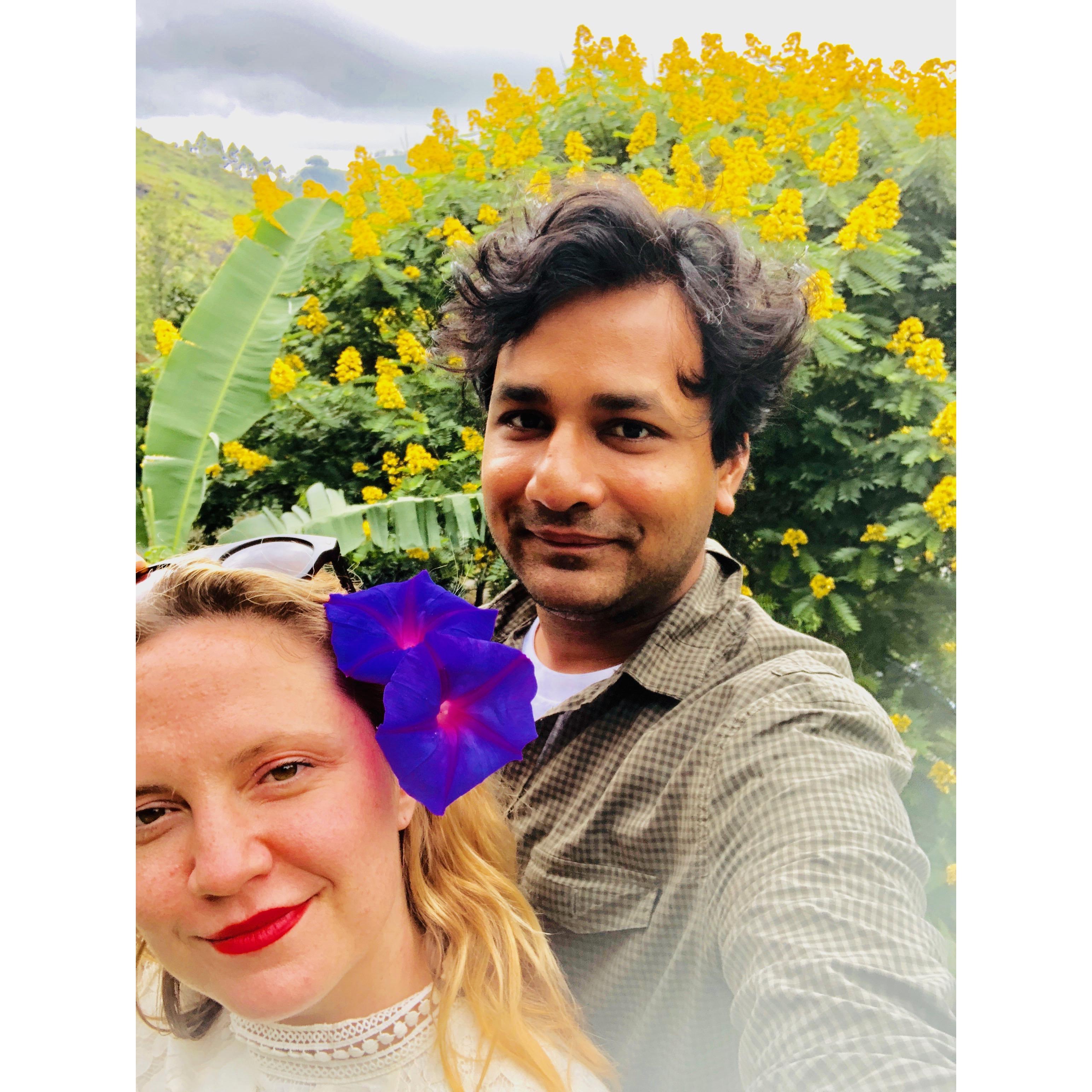 This was Anuj and I in Kodaikanal, India. Amazing flowers, what a truely magical place!