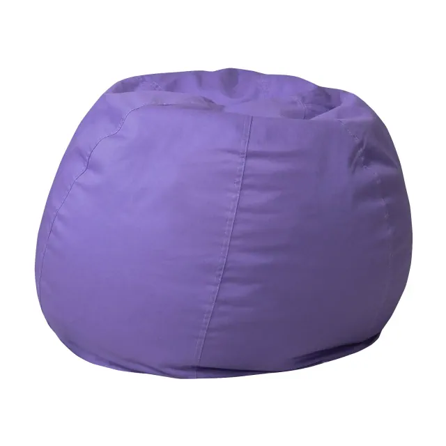 Emma and Oliver Small Solid Purple Refillable Bean Bag Chair for Kids and Teens