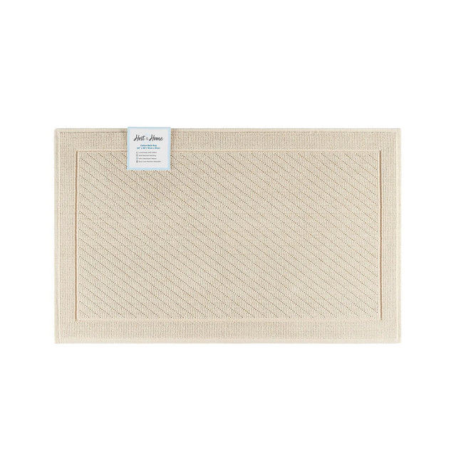 Host & Home Cotton Bath Rug, Stylish Textured Woven Design, Slip Resistant Backing, 5 Color Options, 24x36