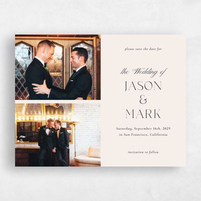 Linen, Beige Wedding Save the Date - Gavin Multiphoto
