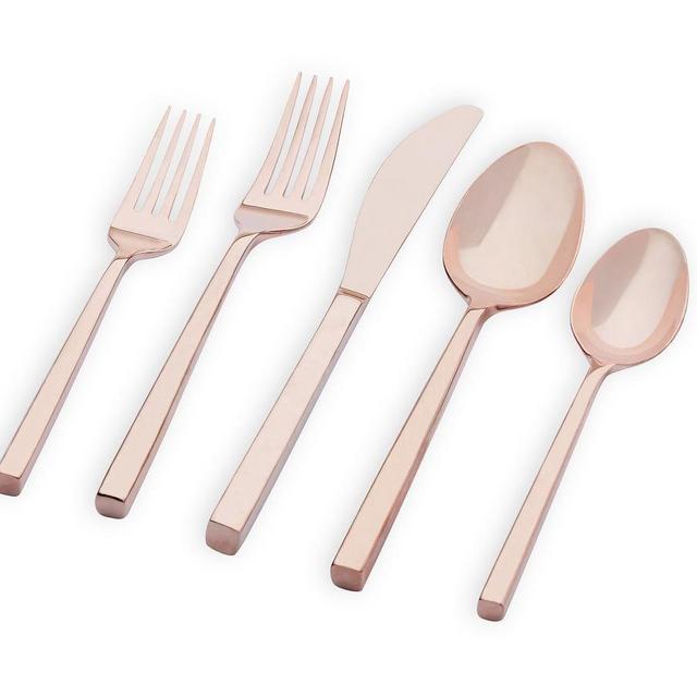Monique Lhuillier Marlowe Rose Gold Flatware, Set of 5