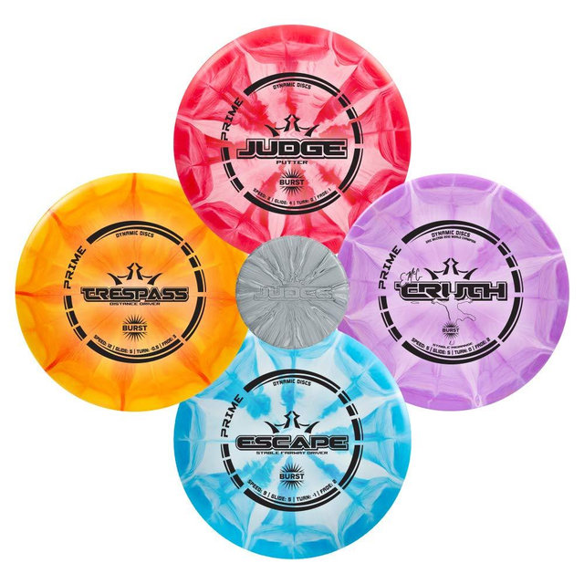 Dynamic Discs Prime Burst Disc Golf Starter Set | Beginners Frisbee Golf Set | Sets Include Disc Golf Putter, Midrange, Fairway Drivers, and Distance Driver | Colors Will Vary