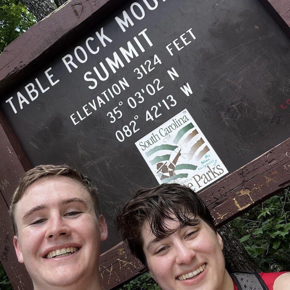 Our first serious hike together, up Table Rock Mountain.
